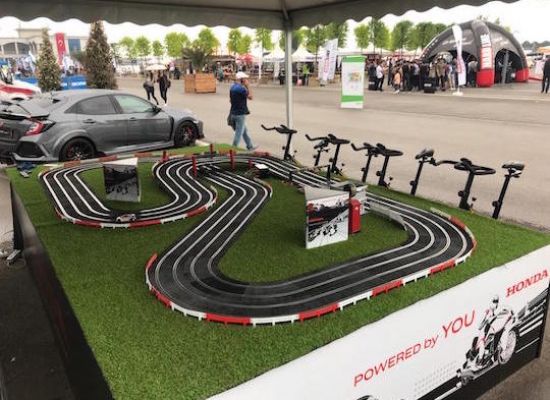 bicycle powered slot car track